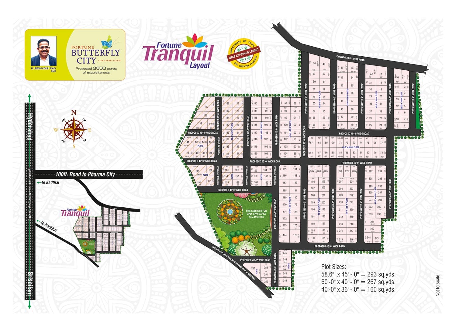 Fortune Tranquil Open plots and villas in srisailam highway